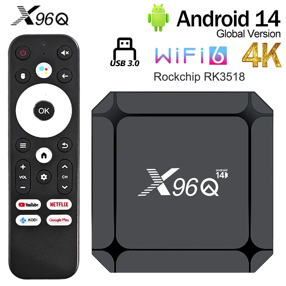 X96Q RK3518 Smart TV BOX Android 14 Rockchip RK3518 4K USB3.0 4K WIFI6 2G16G Set Top Box reproductor multimedia Android tv - imagen 2