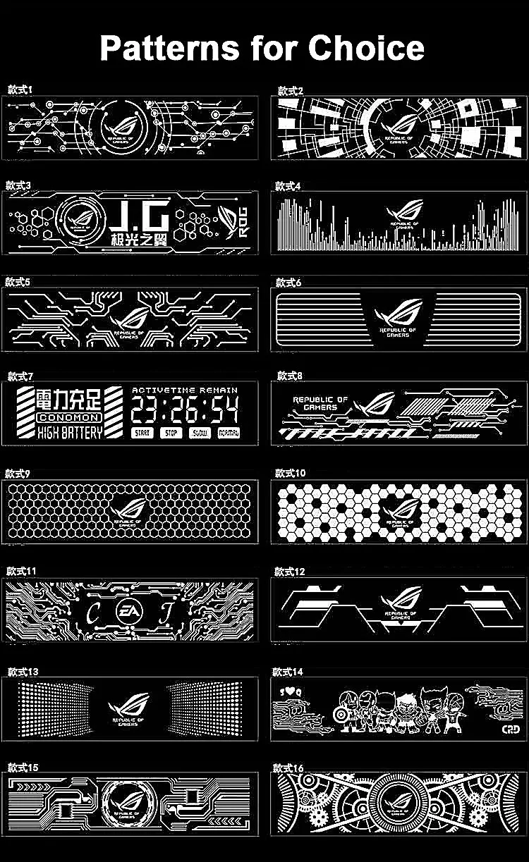 Panel de iluminación de caja de PC ARGB, placa trasera lateral de GPU personalizada, placa decorada para juegos de chasis MOD 5V 12V sincronización AURA colorida - imagen 5