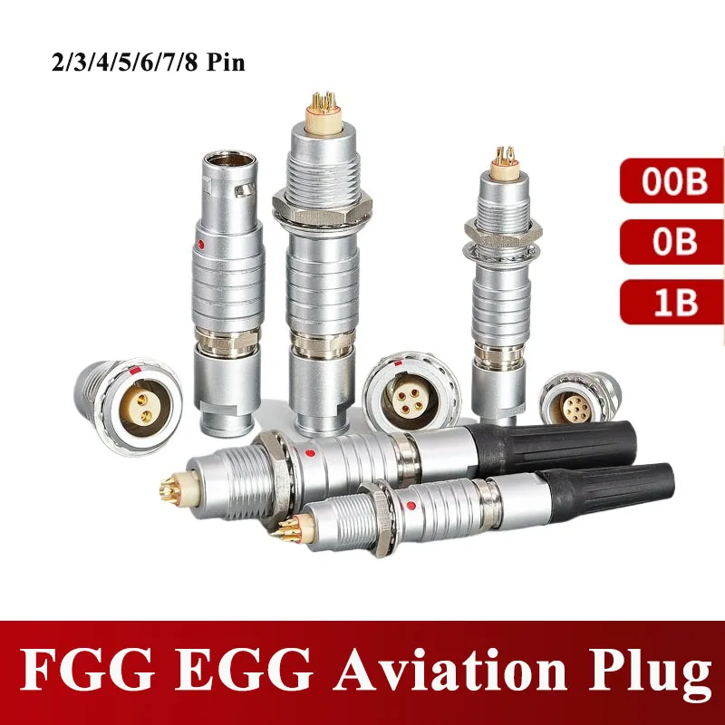 Metal FGG EGG 00B 0B 1B 2B 3B Push-pull Self-locking Aviation Plug Socket Compatible LEMO 2/3/4/5/6/7/8 Pin Signal Connector