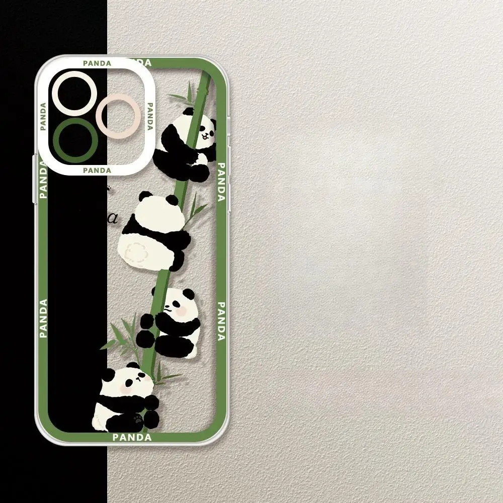 Bonita funda de teléfono Panda para Iphone 15 Pro Max 11 12 13 14 Pro Max 6 6S 7 8 Plus 13 Mini XS Max XR SE 2 3 Fundas a prueba de golpes - imagen 4