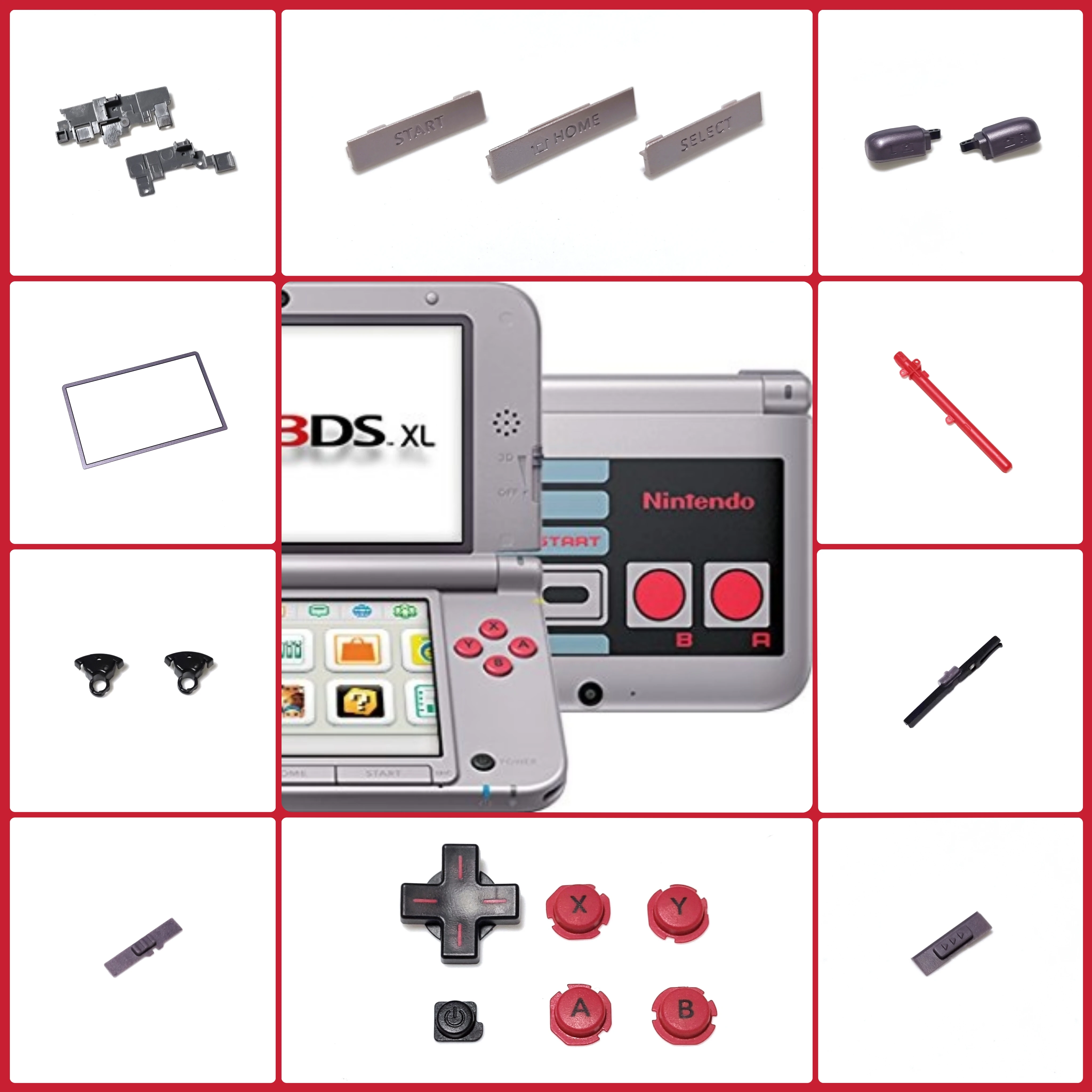 Accesorios grises originales de edición limitada, teclas de botones para consola Nintendo 3DS XL LL, equipo de juegos Compatible - imagen 4