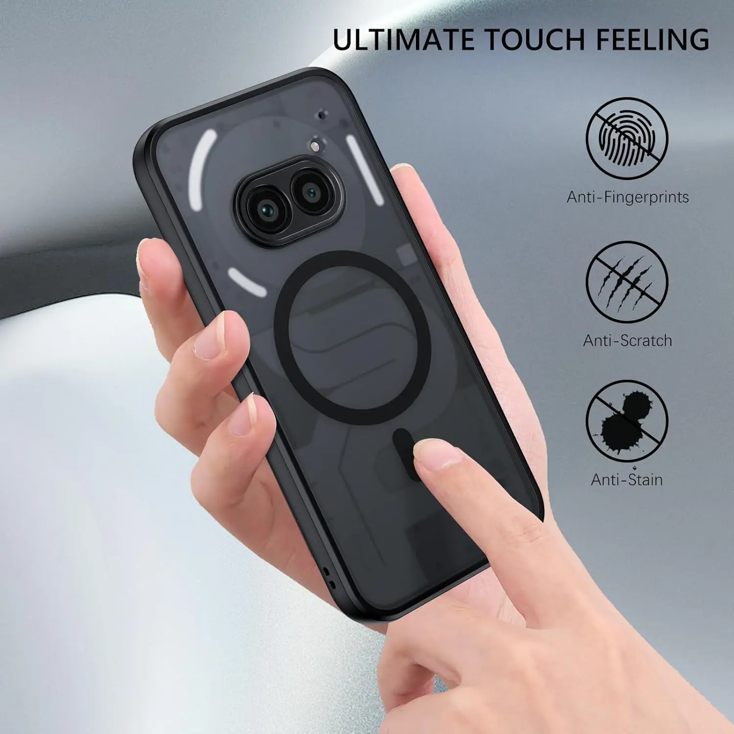 Funda translúcida para Magsafe carga inalámbrica magnética PC dura protección de cámara mate para nada teléfono 2 2A Plus CMF teléfono 1 - imagen 5