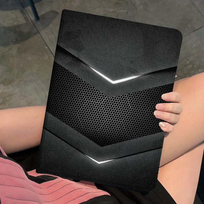 Impresión geométrica de rejilla metálica para Samsung Galaxy Tab S7 S8 S9 S10 11 12,4 13,1 FE Plus Lite pulgadas funda para tableta - imagen 4