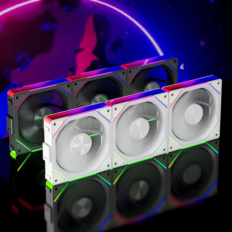 TEUCER JM-5 Kit de ventilador de refrigeración inalámbrico efecto de luz ARGB ventilador con cubierta de 800-2000RPM Compatible con radiador de refrigeración por agua 240 360 - imagen 3