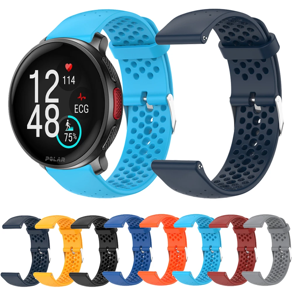 Correa de silicona suave para POLAR Vantage V3 M/M2, pulsera Polar Grit X Pro Titan IGNITE 3 2 Pacer Sports 20 22mm