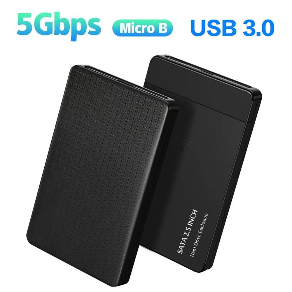 Carcasa para disco duro USB 3,0, carcasa para disco duro externo SATA de 2,5 pulgadas, transmisión de alta velocidad SSD, 5 Gbps, compatible con ventana, Mac y Android