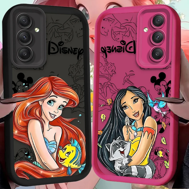 Funda de teléfono de princesa Sirenita de Disney para Samsung Galaxy S24 S23 S22 S21 Ultra Plus FE A54 A34 A14 A73 A53 A33 5G, funda suave