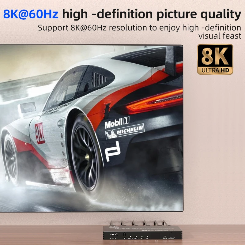 Conmutador divisor HDMI 2,1 4K 120Hz HDMI 2X2 con mando a distancia para PS5 Xbox Series X/S Apple TV HDMI 2,1 2 en 2 salidas - imagen 3