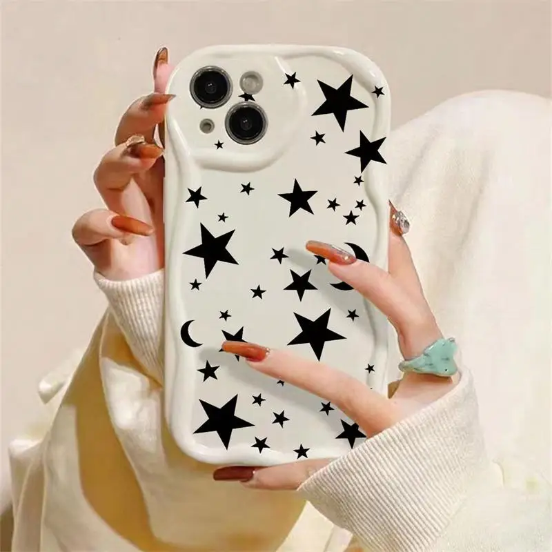 Funda de teléfono con estrella de cinco puntas, color negro y rosa, para Huawei Honor 90 Lite 5G P30 Mate 30 40 Pro P40 Nova 9 SE 10 SE 11 5T 7 Pro - imagen 2
