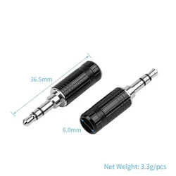 Jack 3.5mm Macho 3 Polos Chapado en Rodio para Altavoz