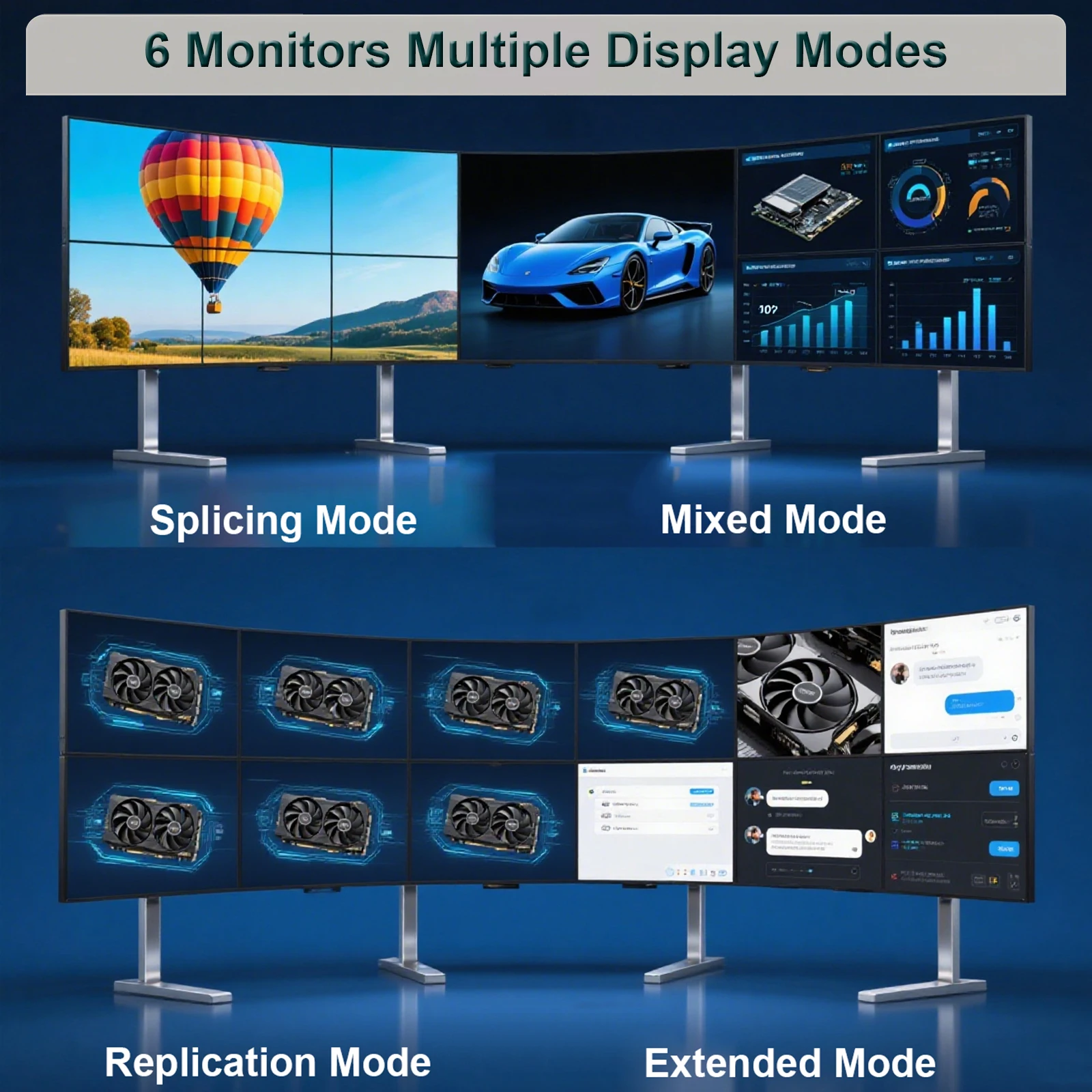 Tarjeta gráfica SRhonyra AMD R7 350 multipantalla 2/4GB GDDR5 128bit 6 HDMI tarjeta de vídeo de empalme multipantalla GPU EDID - imagen 3