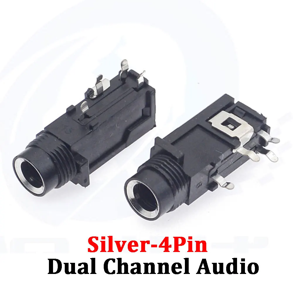 Conector de micrófono de doble canal, conector de Audio recto, 5 piezas, 6,35mm/6,5mm, chapado en oro, 3 pines, 4 pines, Mono, 6,35/6,5 - imagen 4