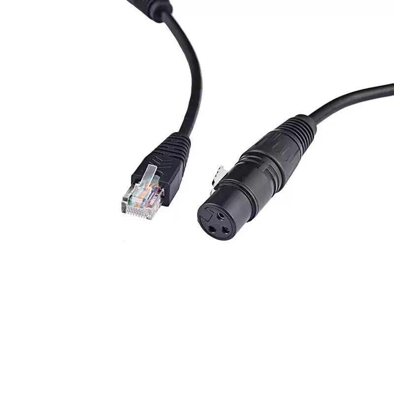 Cable de extensión de conector de red XLR de 3 pines macho y hembra a RJ45 macho para Ethernet Cat5 para serie de controladores de DMX-CON - imagen 4