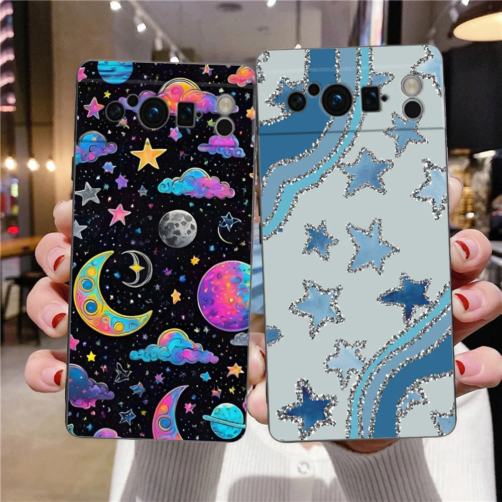 Para Google Pixel 10 Pro funda de teléfono Pixel 9 Pro XL TPU funda Pixel 8 Pro 9A 8A 7A 7 6A 6 Pro cubierta suave estrellas coloridas - imagen 2