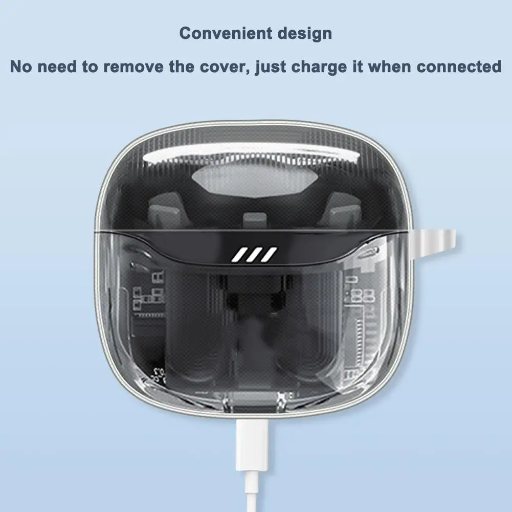 Funda para auriculares JBL TUNE FLEX2, funda protectora transparente de TPU para auriculares Bluetooth, carcasa de goma suave, funda protectora anticaída - imagen 3