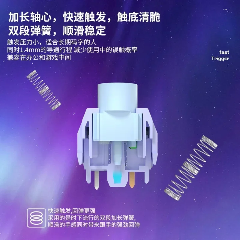 Kailh Box ICE Cream Switch Aurora ICE Cream Pro interruptores 5 pines lineal POM DIY teclado mecánico personalizado accesorios para juegos - imagen 3