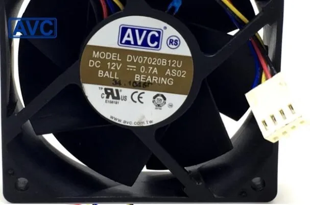 Ventilador de refrigeración con rodamiento de bolas dual, inversor de servidor para AVC, DV07020B12U, 7020, 70mm, 7cm, cc 12V, 0.7A - imagen 4
