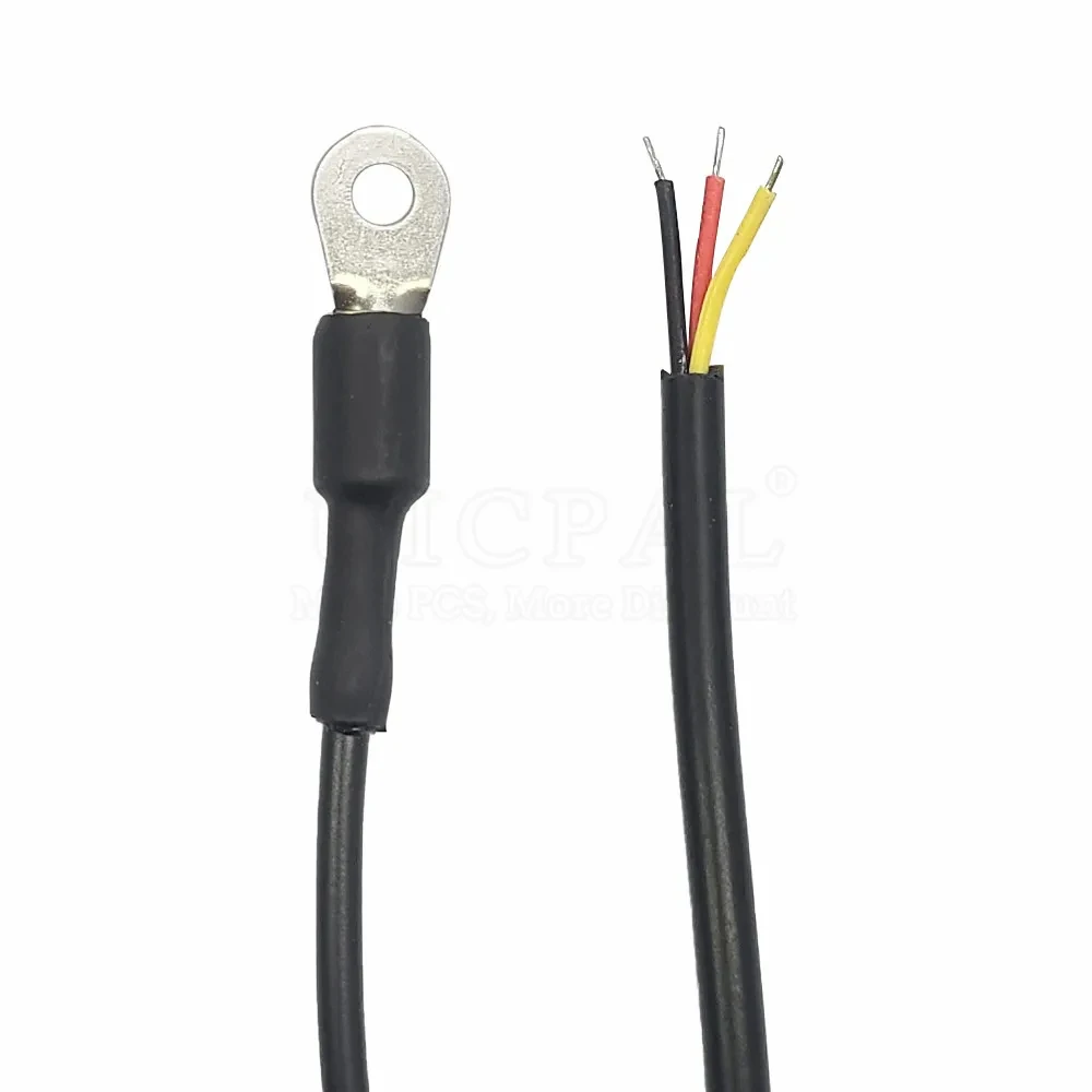 Módulo de Sensor de temperatura DS18B20, sonda de acero inoxidable 304 OD 3,0 MM, Cable de sensores impermeables a prueba de polvo, negro, 100CM de longitud