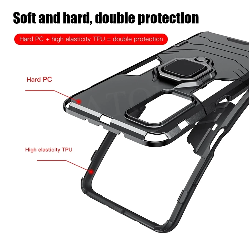 Para Xiaomi Redmi K40 funda para juegos soporte de anillo magnético a prueba de golpes armadura de parachoques cubierta de teléfono Redmi K40 K50 funda para juegos - imagen 4