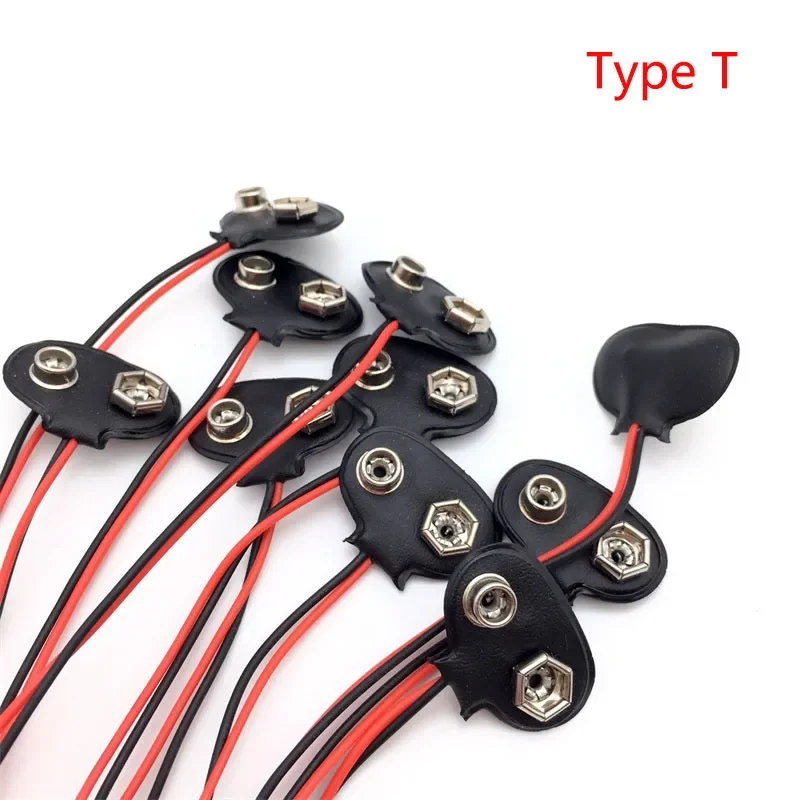 5 uds 9V Clips de batería 15cm negro rojo Cable conexión conector hebilla con tipo T tipo I - imagen 2