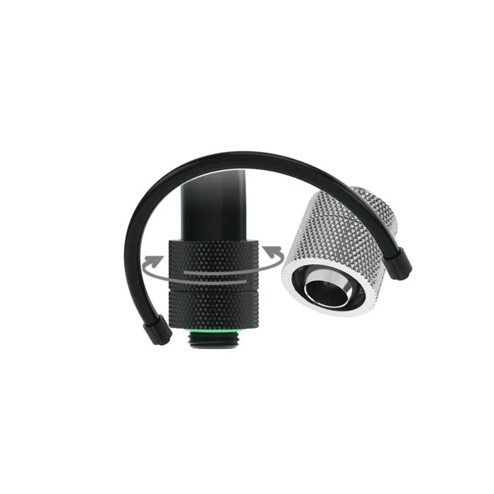 BARROW 8 Uds conector de manguera giratorio de 360 grados 9,5*12,7mm conector de tubo suave G1/4 para caja de PC construcción de enfriador de agua