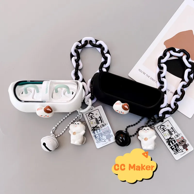 Funda para pastillas MoonDrop adecuada para pastillas MoonDrop, funda suave de silicona, pulsera de gato bonita, llavero, funda protectora con dije