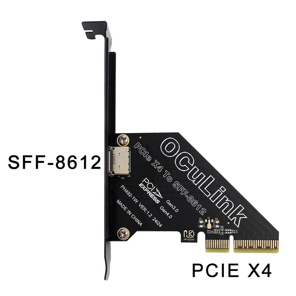 Tarjeta adaptadora PCIe a SFF 8611 y 8612, adaptador PCIE externo Oculink SFF-8612 PCle4.0 PCIe X4/X1 SSD a U.2 OCUlink SFF-8612 - imagen 5