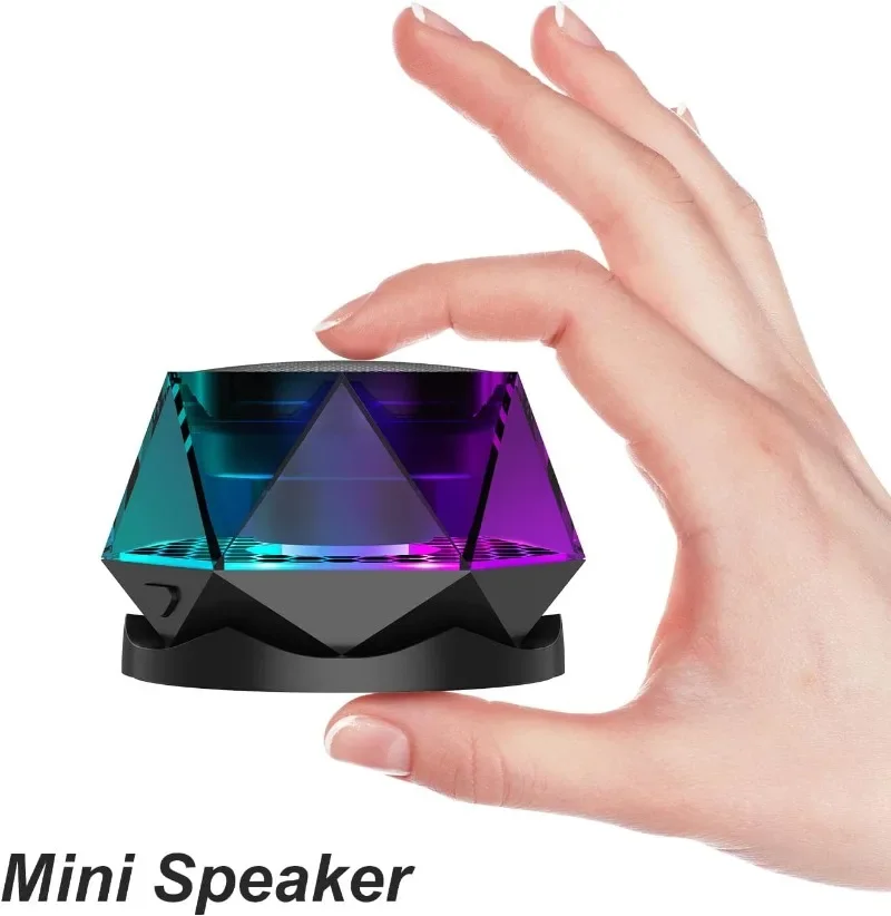 Altavoz inalámbrico magnético Bluetooth 5,3 con espectáculo de luz de Color RGB soporte de teléfono portátil de diamante para iPhone Android emparejamiento TWS - imagen 5