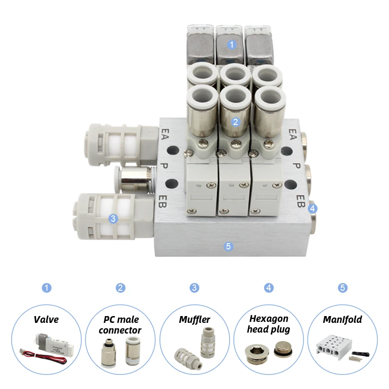 Válvula solenoide tipo SMC SY3120, combinación de válvula de control de cilindro individual controlada electrónicamente, SY3120-5LZD-M5 de SY3120-6LZD-M5 - imagen 2