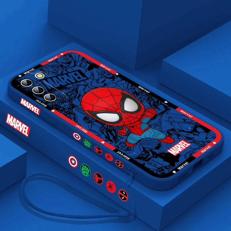 Funda de teléfono Marvel Spiderman Groot para Samsung Galaxy S24, S23, S22, S21, S20 Pro FE Plus, Ultra Liquid Left Rope Cover - imagen 3