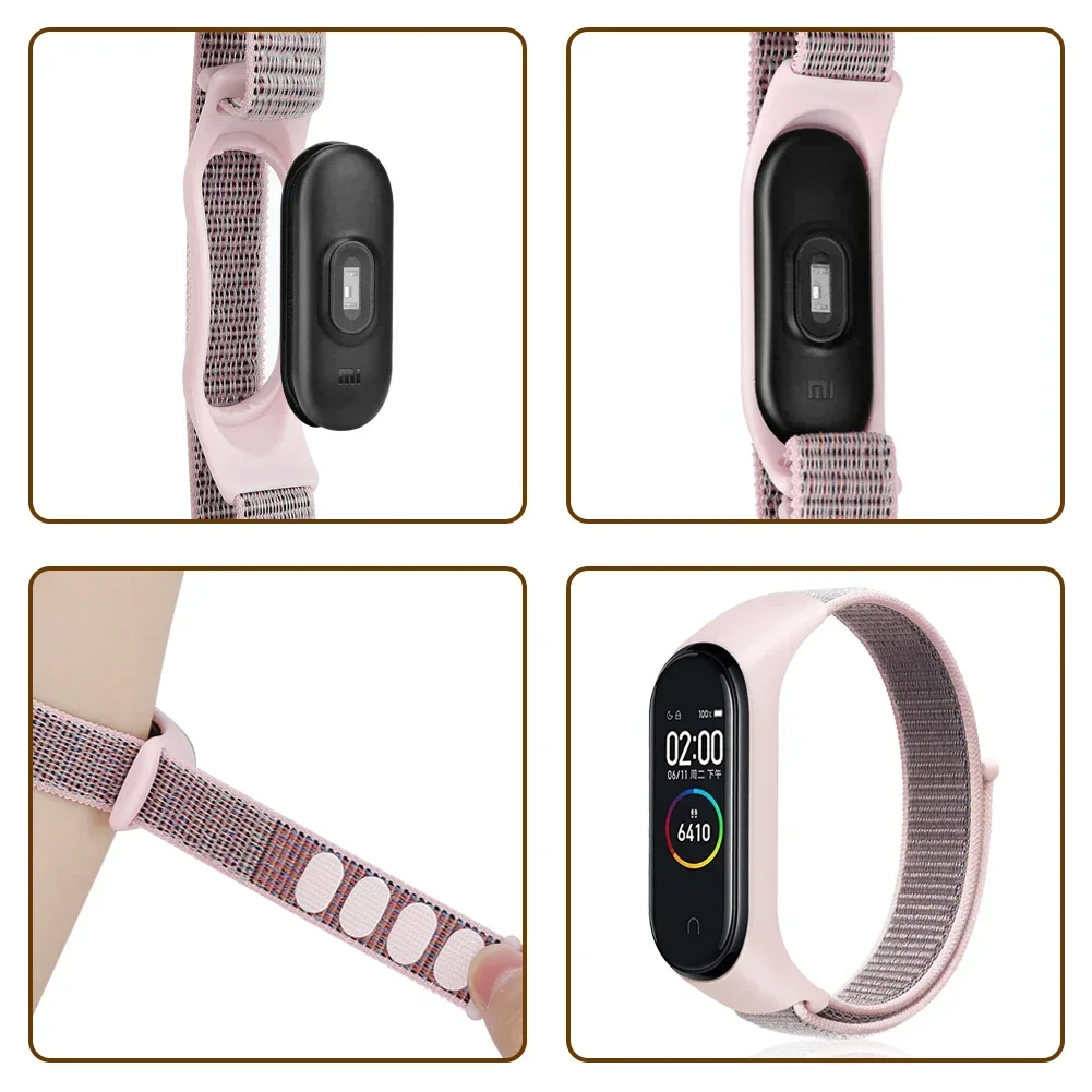 Correa de nailon para xiaomi mi band 7 6, pulsera de reloj, pulsera Miband, pulsera, correa Mi band 8 7 6 5 4 3 - imagen 5