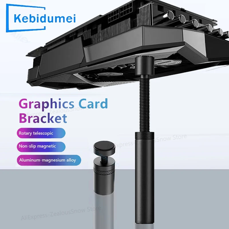 Soporte para tarjeta gráfica GPU, tornillo giratorio telescópico ajustable, soporte para tarjeta de vídeo de aleación de aluminio, accesorio para funda de PC de escritorio
