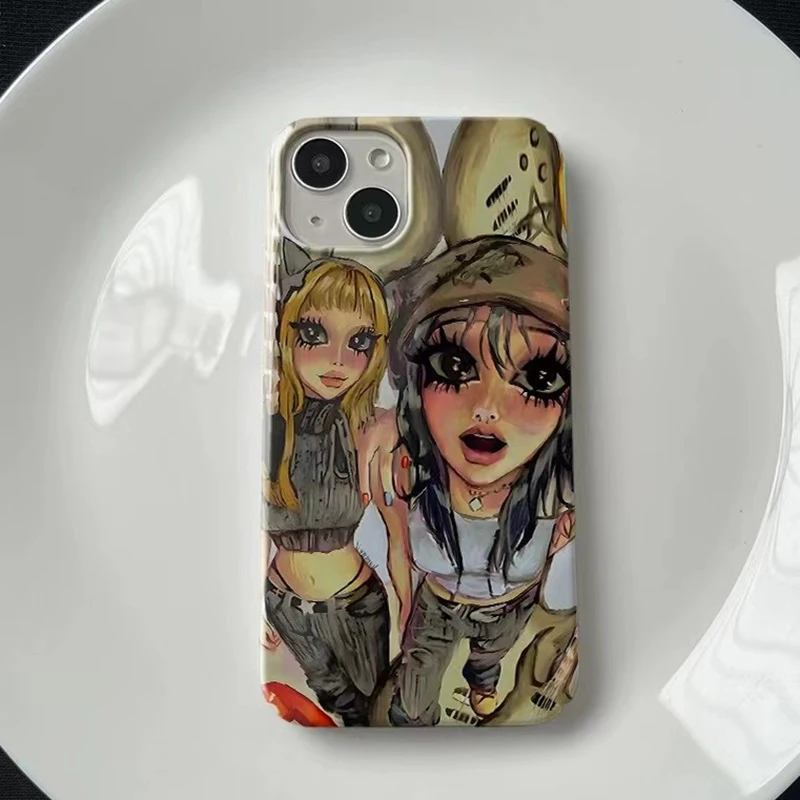 Funda de teléfono Y2K Cool Girl para iPhone 16 15 14 13 12 11 Pro Max XS XR XSMax 6 7 8 Plus cubierta dura HD brillante para PC - imagen 2