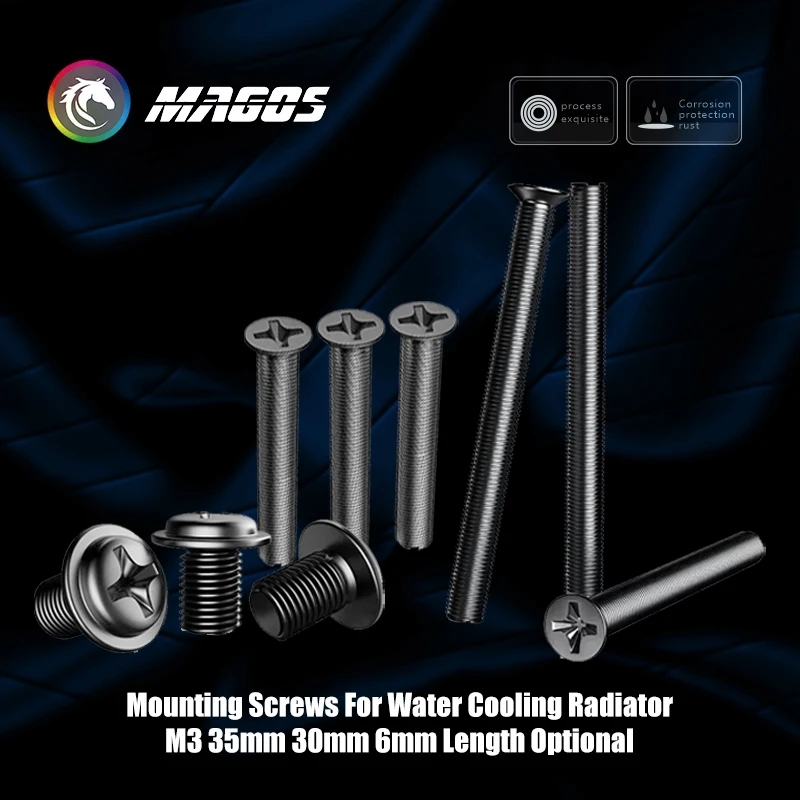 Tornillos de montaje para radiador de refrigeración por agua, M3 35/30/6mm de longitud opcional, M3*6/M3*35/M3*30, 12 unids/lote