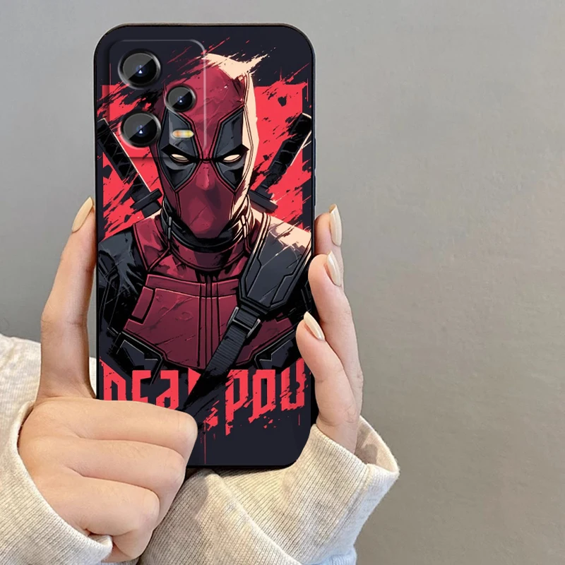 Marvel Lobezno Deadpool funda de teléfono negra para Xiaomi Redmi Note 13, 12R, 12S, Turbo 11, 11T, 11S, 10, 10S Pro Plus, 5G - imagen 4