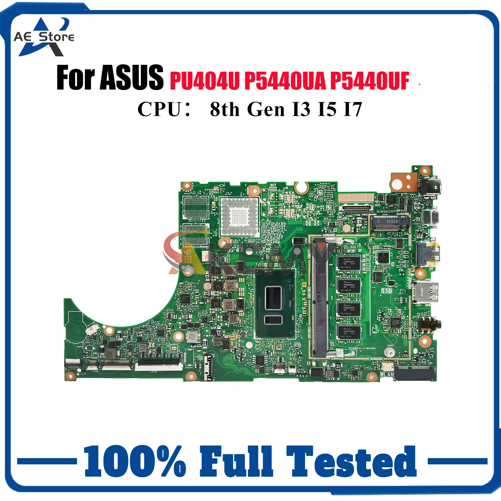 Placa base para ordenador portátil P5440UA para ASUS ProArt P5440UF P5440UA PU404U P5440U placa base para portátil con CPU I3 I5 I7 100% pruebas OK stk