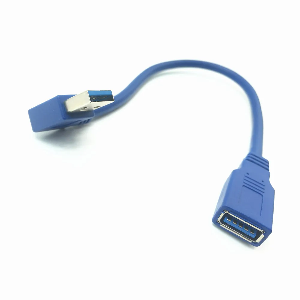 Cable de extensión USB USB 3.0 derecha/izquierda Cable de ángulo recto de 90 grados Adaptador macho a hembra 0,3 m - imagen 3