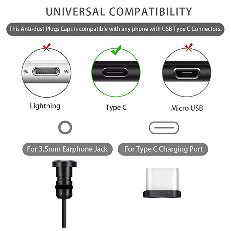 Enchufe antipolvo tipo C, conector para auriculares de 3,5mm, tarjeta Sim, USB tipo C, para Samsung S10, S9, S8, Note 8, 9, Huawei P10, P20, P30 - imagen 5