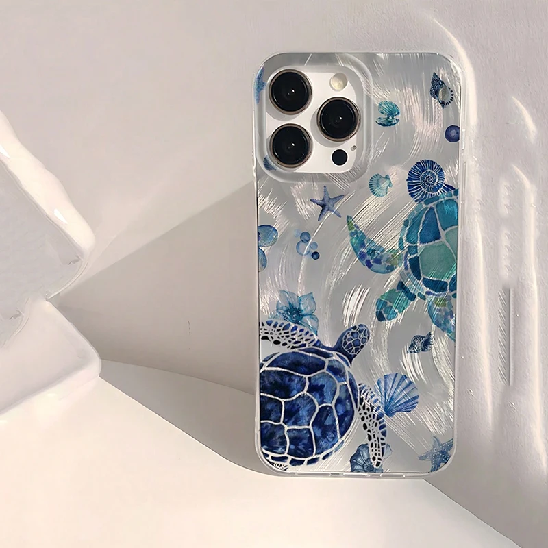 Funda protectora de teléfono con diseño de tortuga marina y playa para Xiaomi Poco F7 X7 X6 X5 X3 M6 Pro, funda trasera de silicona láser a prueba de golpes - imagen 5