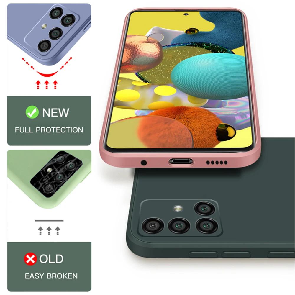 Funda bonita de silicona líquida cuadrada Original para Samsung Galaxy A30S A50 A50S, fundas traseras de protección de cámara A 50 30 S SamsungA50 - imagen 5