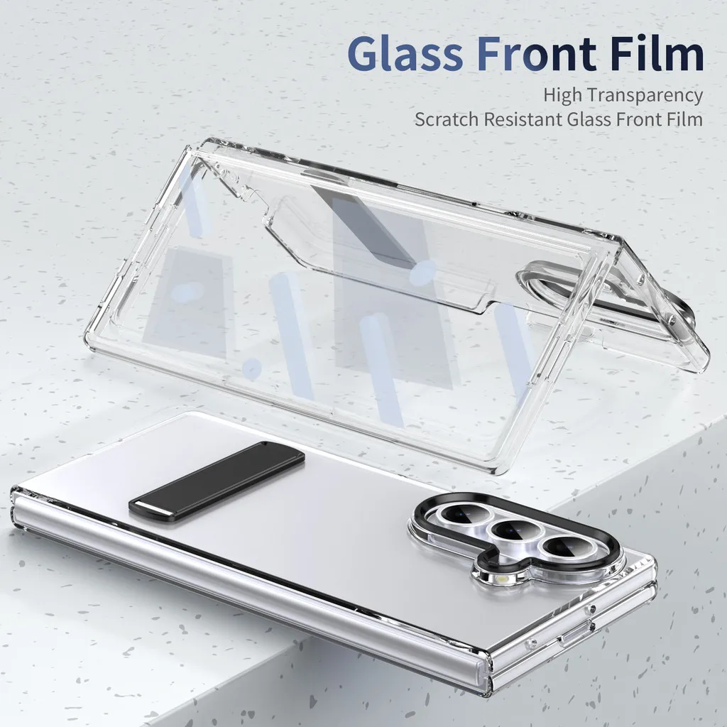 360 °   Funda rígida transparente para teléfono Samsung Galaxy Z Fold 7 Fold7 Fold 6 5 4 3 5G con soporte de detección de hielo - imagen 2