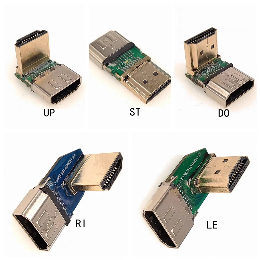 Extensión de cable de alta definición montado en la pared HDMI monitor de TV montado en la pared HDMI 8k ángulo recto codo de 90 grados giratorio hembra a