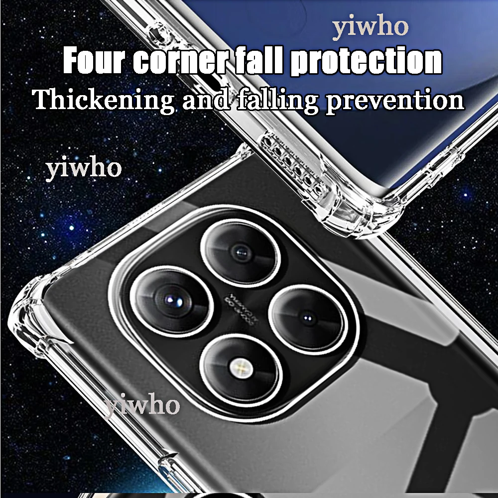 Funda de teléfono a prueba de golpes para Xiaomi Redmi Note 14 Pro Plus, fundas traseras transparentes Clera en Redmi 13 4g 5g 14pro 13pro + fundas telefónicas - imagen 3