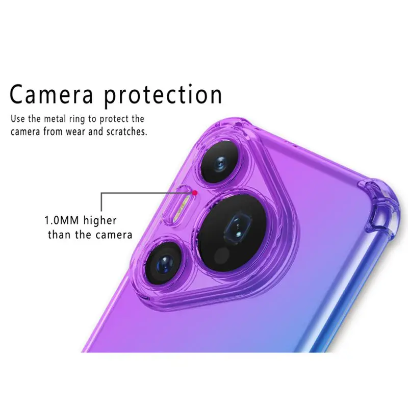 Funda de TPU con gradiente a prueba de golpes de cuatro esquinas para Huawei Pura 80 70 Pro P70 Ultra funda protectora Fundas Coque Capa - imagen 4