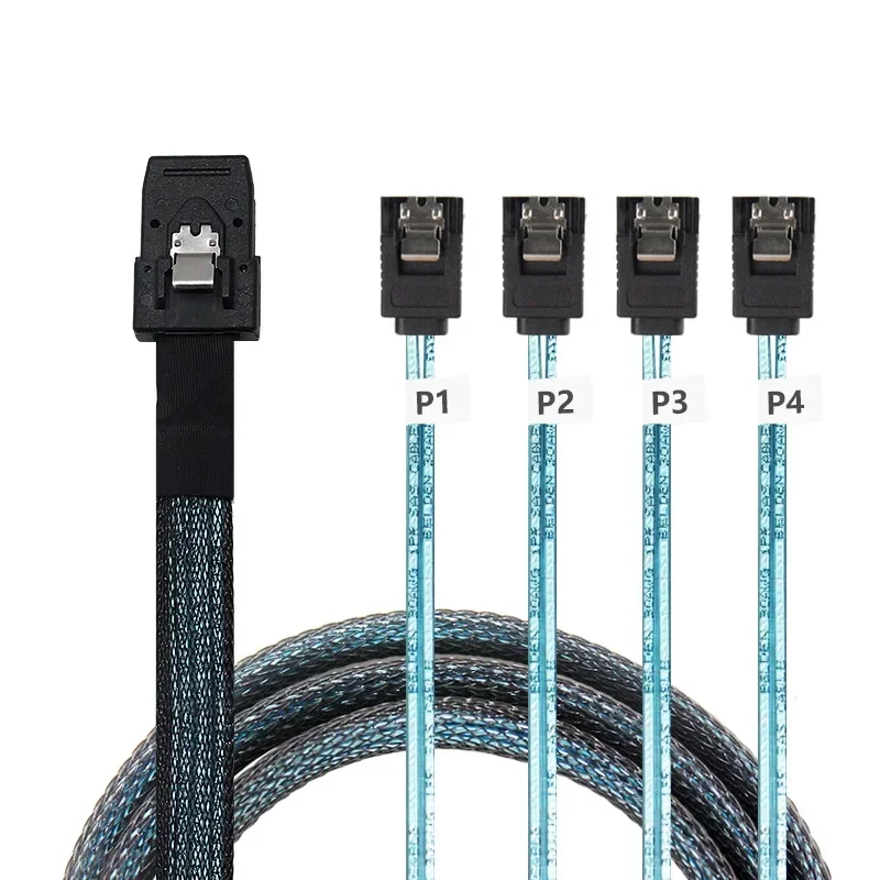 Nuevo Cable Mini SAS de 1 punto 4 SFF8087-4SATA3 Cable de datos de disco duro de uno a cuatro 6G