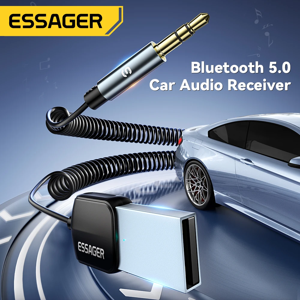 Essager USB Bluetooth Aux adaptador Dongle USB a conector de 3,5mm Audio inalámbrico manos libres Kit para receptor estéreo de coche transmisor USB - imagen 2