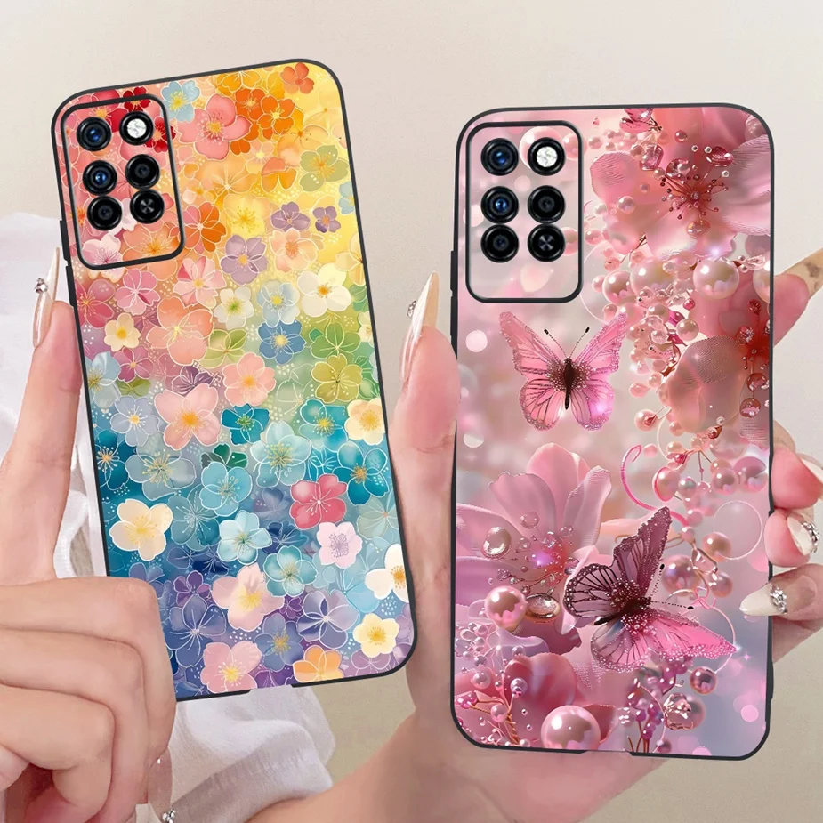 Para Infinix Note 10 funda X693 flores de lujo cubierta pintada funda de silicona suave para Infinix Note 10 Pro NFC Note10 Pro X695 Fundas - imagen 4