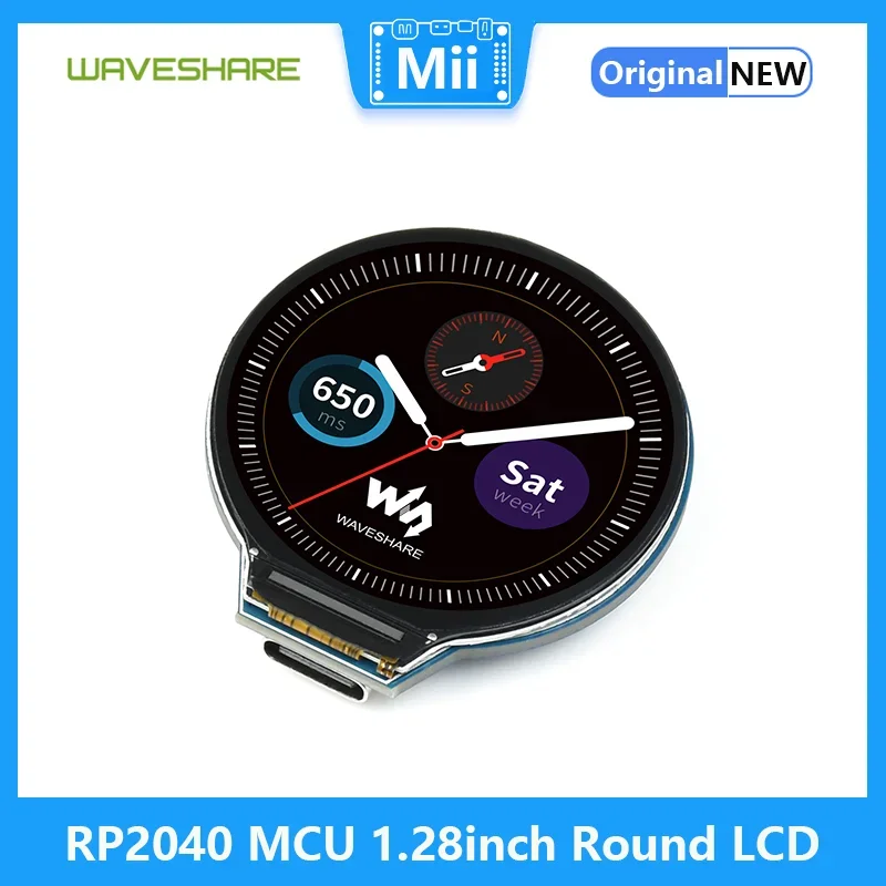 Placa MCU RP2040 con acelerómetro LCD redondo de 1,28 pulgadas y Sensor giroscopio 264KB de SRAM 10/100 M adaptable - imagen 5