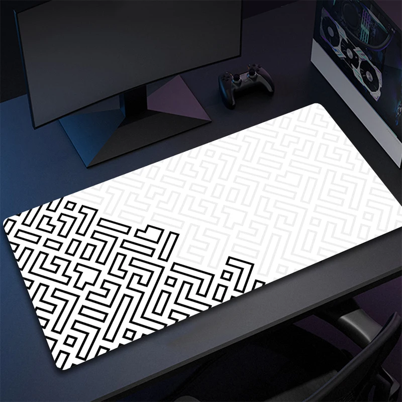 Alfombrilla de ratón de línea Simple multicolor, alfombrilla de ratón artística abstracta para juegos, alfombrilla de goma para Gamer, alfombrilla de ratón antideslizante grande para ordenador, alfombrilla de escritorio de goma - imagen 3