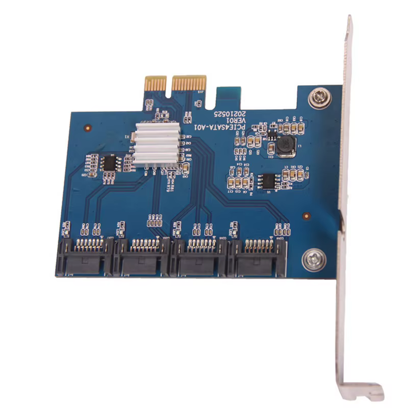 Tarjeta de expansión PCIE a SATA 3,0, adaptador de controlador PCIE SATA, tarjeta adaptadora de disco duro SATA IPFS de 4 puertos - imagen 4